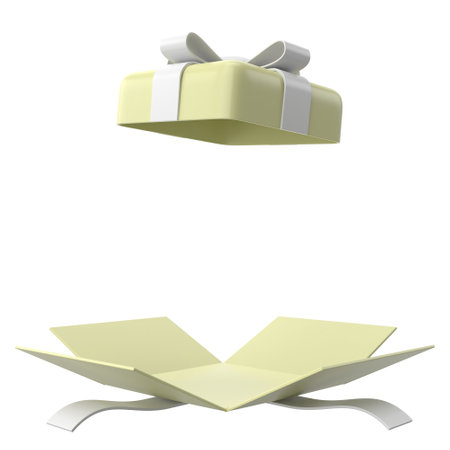 Opened Gift Box. 3D gift box. 3D illustration.の写真素材