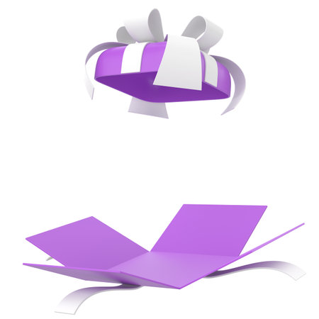 Opened Gift Box. 3D gift box. 3D illustration.の写真素材