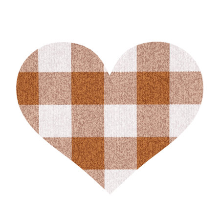 Heart shape with tartan texture. 3D illustration.の写真素材