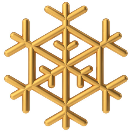 Snowflake. Christmas decoration. 3D illustration.の写真素材