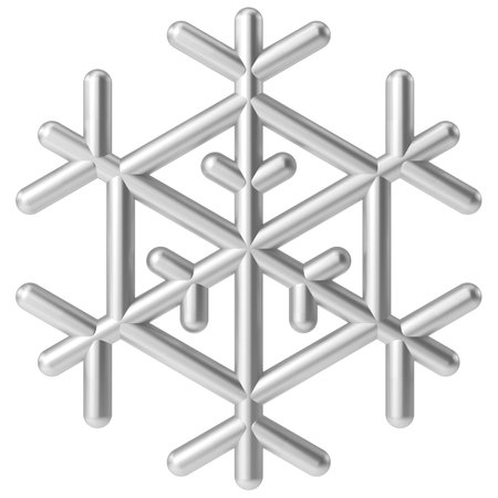 Snowflake. Christmas decoration. 3D illustration.の写真素材