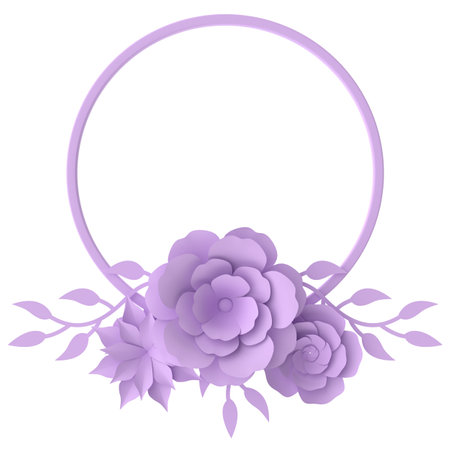 3D flower. Paper flower. 3D illustration.の写真素材