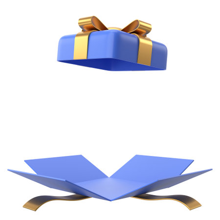 Opened Gift Box. 3D gift box. 3D illustration.の写真素材