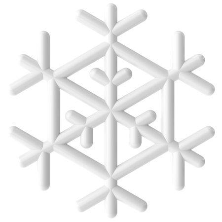 Snowflake. Christmas decoration. 3D illustration.の写真素材