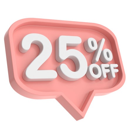 Twenty five percent off. 25% off. 25% sale.の写真素材