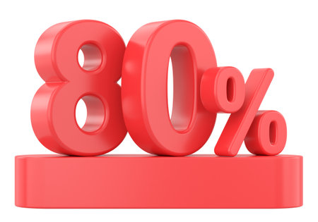 3D eighty percent. 3D illustration.の写真素材