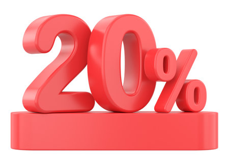 3D twenty percent. 3D illustration.の写真素材
