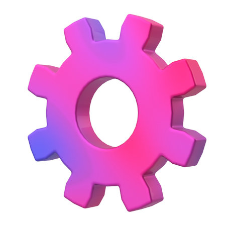 3D gear. Setting icon. 3D illustration.の写真素材