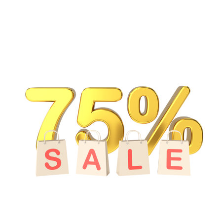 Seventy five percent sale. 75% sale. Sale banner decoration.の写真素材