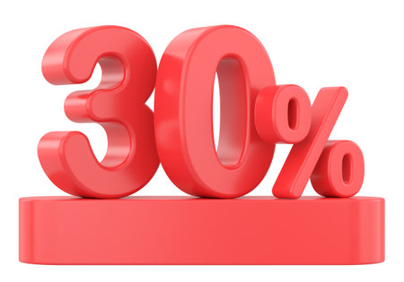 3D thirty percent. 3D illustration.の写真素材