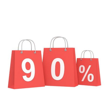 3D ninety percent off. 90% off. Sale banner decoration.の写真素材