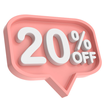 3D twenty percent off. 20% off. 20% sale.の写真素材