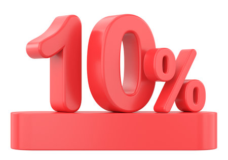 3D ten percent. 3D illustration.の写真素材