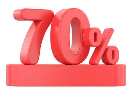 3D seventy percent. 3D illustration.の写真素材
