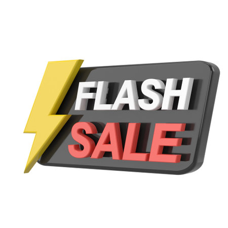 Flash sale. Sale banner decoration. 3D illustration.の写真素材