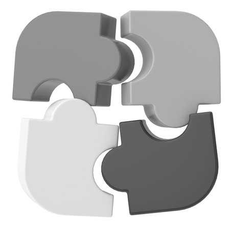 3D puzzle. 3D icon. Wrong solution.の写真素材