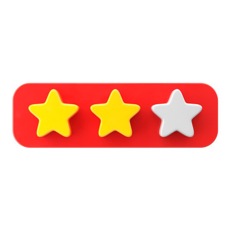 Review star. Star rating. 3D element.の写真素材