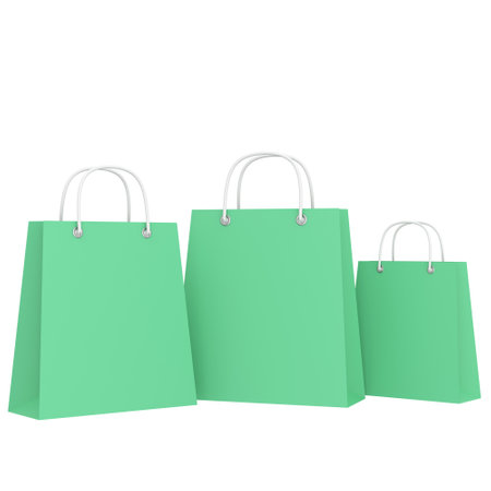 Shopping bag. Paper bag. 3D element.の写真素材
