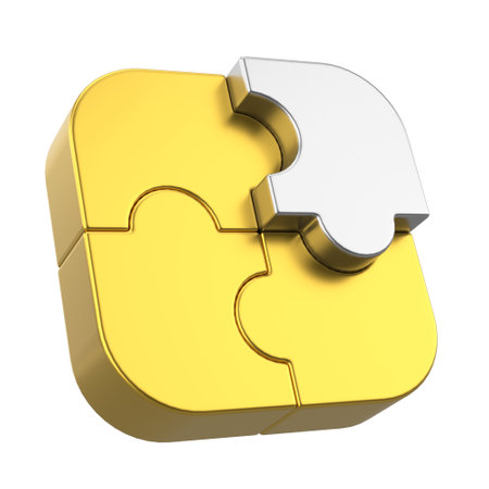 3D puzzle. 3D icon. Wrong solution.の写真素材