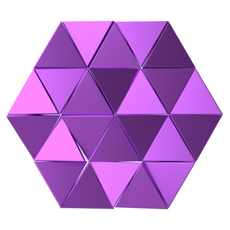 Random triangle shape. 3D decoration.の写真素材