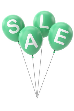 3D balloon. Sale banner decoration.の写真素材
