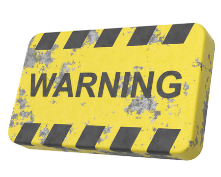 Warning sign. 3D illustration.の写真素材