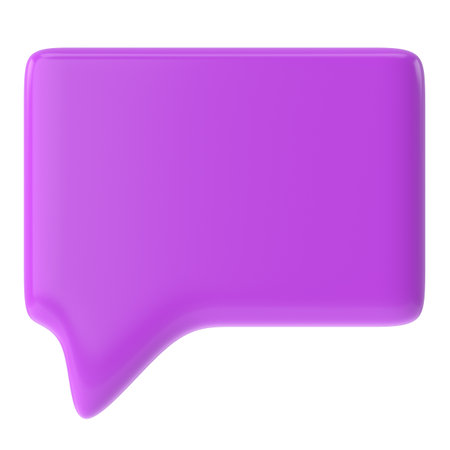 Speech bubble. Speech balloon. Text box. 3D illustration.の写真素材