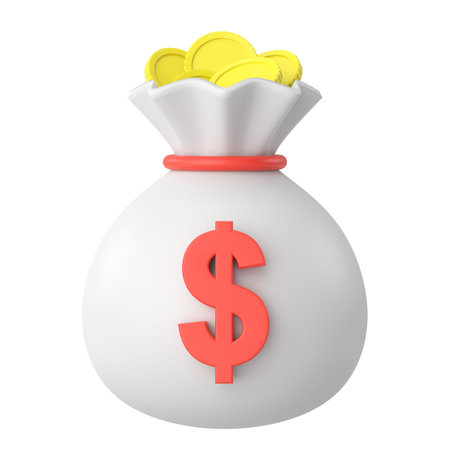Money bag. 3D illustration.の写真素材