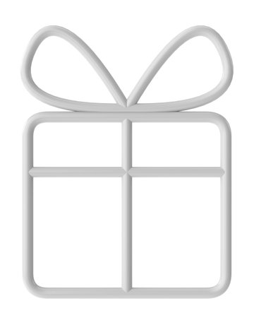 Christmas line art. Christmas gift box. 3D illustration.の写真素材