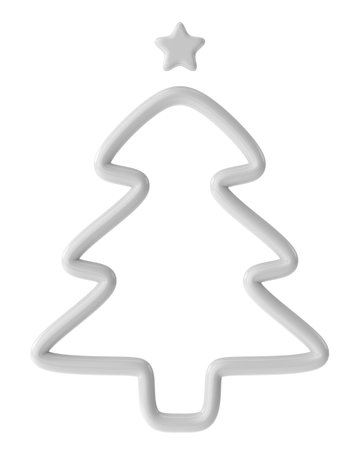 Christmas line art. Christmas tree. 3D illustration.の写真素材