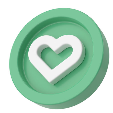 Love icon. Heart icon. 3D illustration.の写真素材