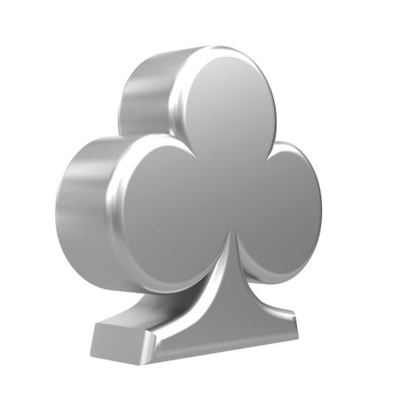 Clubs. 3D playing card icon. 3D illustration.の写真素材