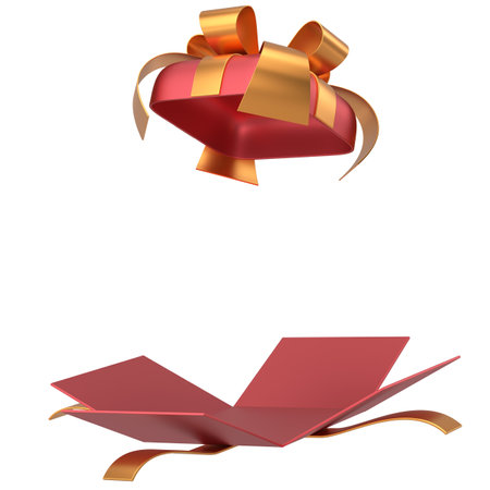 Opened Gift Box. 3D gift box. 3D illustration.の写真素材