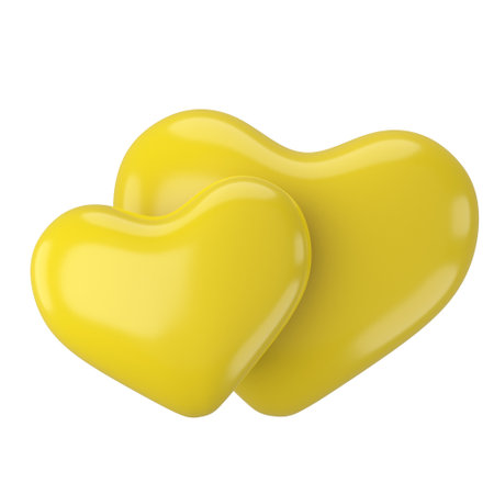Couple heart. 3D heart element. 3D illustration.の写真素材