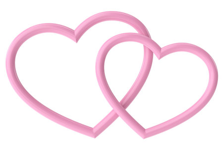 Couple heart. 3D heart. 3D illustration.の写真素材