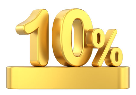 3D ten percent. 3D illustration.の写真素材