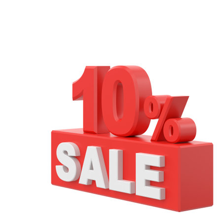 3D ten percent sale. 10% sale. Sale banner decoration.の写真素材