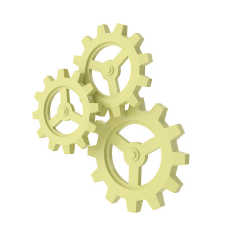 3D gear. Setting icon. 3D illustration.の写真素材