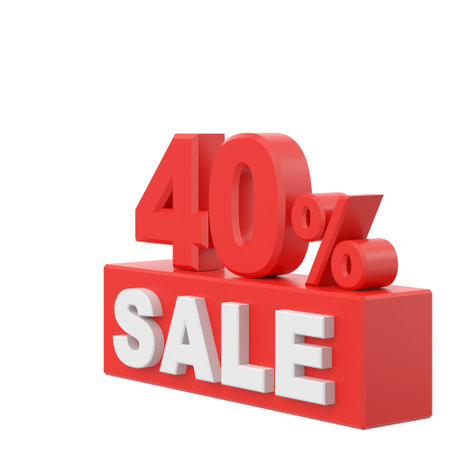 3D forty percent sale. 40% sale. Sale banner decoration.の写真素材
