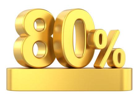 3D eighty percent. 3D illustration.の写真素材