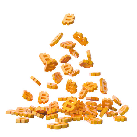 Golden crypto currency. 3D icon.の写真素材