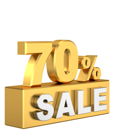 3D seventy percent sale. 70% sale. Sale banner decoration.の写真素材