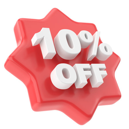 3D ten percent off. 10% off. Sale badge.の写真素材