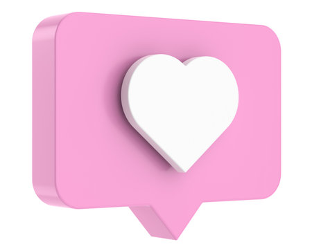 Like icon. Love icon. 3D illustration.の写真素材