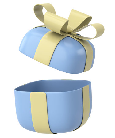 Opened Gift Box. 3D illustration.の写真素材