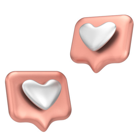 Love icon. Heart icon. 3D illustration.の写真素材