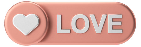 Love button. heart icon. 3D illustration.の写真素材