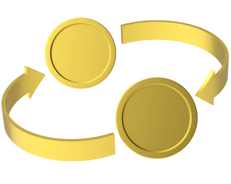 Currency conversion. Currency exchange. 3D illustration.の写真素材