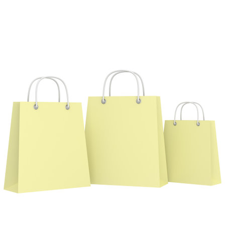 Shopping bag. Paper bag. 3D element.の写真素材