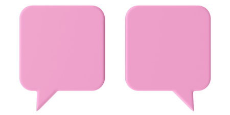 Speech bubble. Speech balloon. Text box. 3D illustration.の写真素材